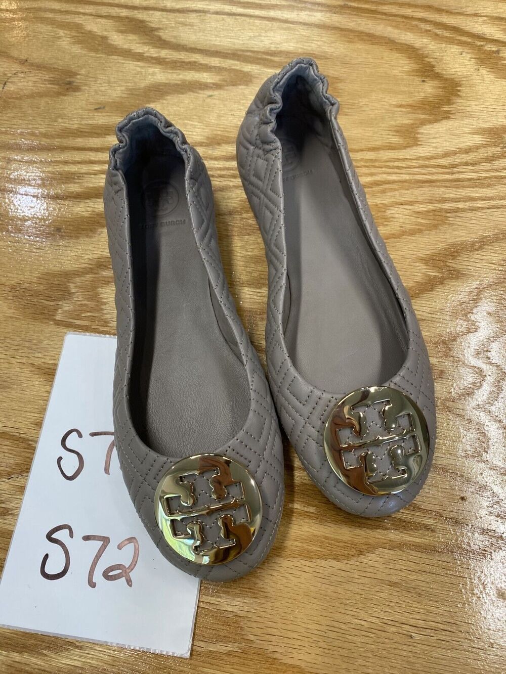 Tory Burch Ballet Flats Women's 7.5M Brown Leather Quilted Minnie Slip On S72